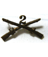 WW2 infantry officers collar pin 2nd Regiment - $29.69
