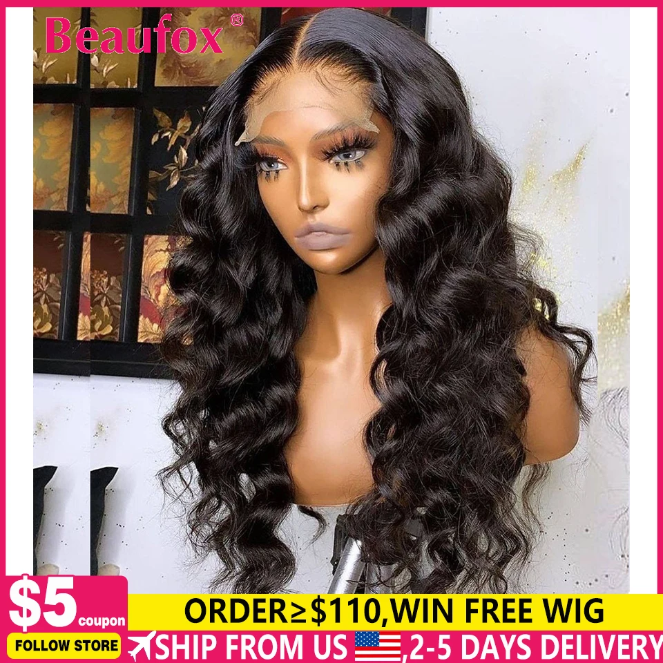 Beaufox Lace Front Human Hair Wigs For Women Brazilian Body Wave Lace Front - £52.50 GBP+