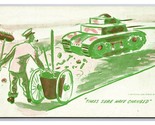 WWII Military Comic Mutoscope Tank Street Sweeper Times Changed Postcard... - $4.90