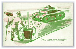 WWII Military Comic Mutoscope Tank Street Sweeper Times Changed Postcard Y16 - £3.89 GBP