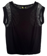 Xersion Women’s Active Top w/ Mesh Shoulder Detail Rayon Blend Size S Black - $9.89