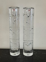 Iittala Finland Timo Sarpaneva  Arkipelago 11 3/4&quot; Tall Glass Candlesticks - $246.51