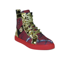 Mens High Top Shoes FIESSO by AURELIO GARCIA Chain Medusa Celebrity 2421 Red image 2