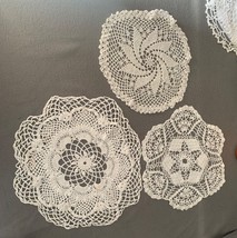 Vintage Handmade Crochet Doilies Set of 3 - £10.33 GBP