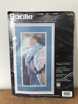 Vintage Bucilla Sleeping Newborn Counted Cross Stitch Craft Kit 7” x 16” - £19.92 GBP