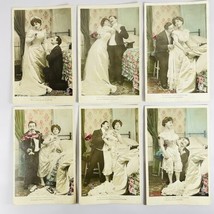 Set of 6 French Love Funny Romance Wedding Couple Photo RPPC Antique Pos... - £9.28 GBP