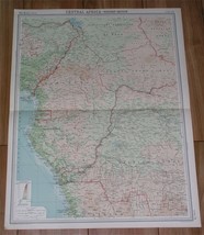 1922 Vintage Map Of Cameroon Belgian Congo Angola Gabon Chad Nigeria Africa - £21.43 GBP