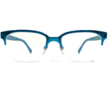 Burberry Eyeglasses Frames B1253 1176 Shiny Blue Square Half Rim 52-18-140 - $83.93