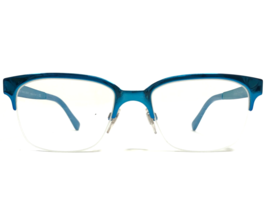 Burberry Eyeglasses Frames B1253 1176 Shiny Blue Square Half Rim 52-18-140 - £66.93 GBP