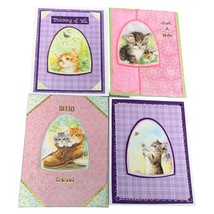 Set of 4 Cute Kitten Handmade Greeting Cards for Various Occasions - $6.29