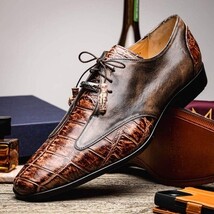 Anzio Genuine Alligator and Classic Calfskin Dress Oxford Shoes Rustic Orix image 10