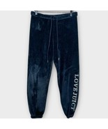 JUICY COUTURE black fleece velour pants sequins “love juicy” size medium... - $49.00