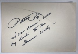 Patti Page (d. 2013) Signed Autographed Vintage 4x6 Index Card - $15.00
