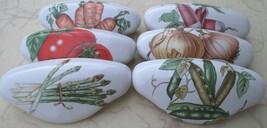 Ceramic Cabinet Drawer Pull Vegetables #2 (6) Tomato carrot onion - £38.93 GBP