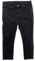 Levis Mens Jeans 40x32 Straight Fit Leg  514 Denim Zipper Fly Black Mid-... - $19.79