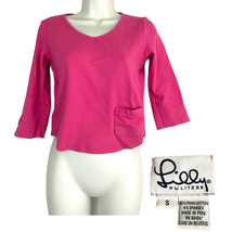 Lilly Pulitzer Pink 3/4 Sleeve Blouse SMALL Women&#39;s Casual Top - £10.59 GBP