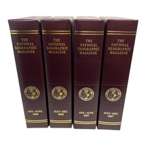 1997, 1996: Lot Of 4 National Geographic Slipcases Complete W/ Mags Faux Leather - £21.22 GBP