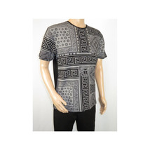 Men LAVERITA European Fashion Crew Shirt Studs Medusa 12120 Black Gray image 8