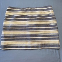 J.Crew Women Skirt Size 10 Black Mini Preppy Gold Metallic Shimmer Stripe Chic - £11.54 GBP