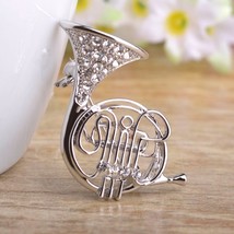 Blucome  Trumpet Shaped Brooches Women Crystal -color Costume Music Broo... - £28.05 GBP
