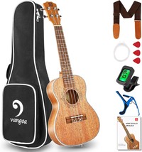 Vangoa 23-Inch Concert Mahogany Bundle Ukulele For Adult Beginners Professional - £59.96 GBP