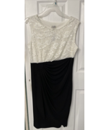 Enfocus Cocktail Dress Black &amp; White with Gold Sparkle Women&#39;s Size 14W NWT - £21.01 GBP