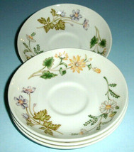 Wedgwood Virginia Queen&#39;s Ware Tea Saucer 4 Piece Floral Made in England... - $42.90