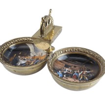 c1880 Nautical  Set Folding with Hand painted Porcelain Inserts Cigar Cut - $742.50