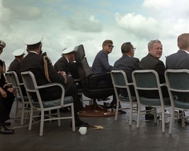 President John F. Kennedy watches Pacific Fleet on USS Kitty Hawk Photo Print - £7.04 GBP