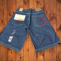 NWT Vintage Clench Jean Shorts Size 34 / 13 Mens Baggy Y2K Style - £26.22 GBP