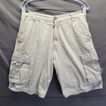 Plugg Mens Cargo Shorts Khaki Tan Size 30 Pockets - £9.80 GBP
