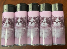 Kittens in Bows C2 Lighters Set of 5 Electronic Refillable Butane - £12.35 GBP