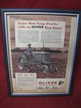 Vintage Framed Oliver Farm Tractor Agriculture Machinery Ad - $24.74