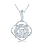 1/10ct tw Diamond quadrefoil Cluster Fashion Pendant in Sterling Silver ... - £27.41 GBP