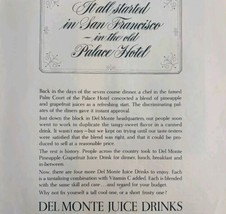 1964 Del Monte Fruit Drinks Palace Hotel CA Advertisement Healthy Snacks... - $29.99