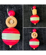 Wooden Spinning Top, Handmade, Hand Painted - £11.79 GBP