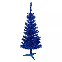 4&#39; Blue Artificial Tinsel Christmas Tree, Unlit - $74.99