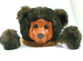 Vtg Carved Wooden Bear Head  Plush with Paws fCraft Supply Robert Raikes Style - £18.64 GBP