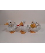 Ceramic White Ducks Figurines Three Vintage Homco #1414 Ducklings 3.5” Tall - £10.45 GBP