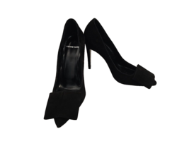 NICHOLAS KIRKWOOD Dark Black Suede Stiletto Pumps with Black Bow at Vamp... - £145.65 GBP