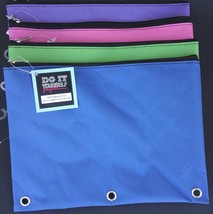 Zippered Canvas 3 Ring Binder Pouches 9.5&quot;x7&quot; 1 Pouch / Pk Select: Color - £2.38 GBP