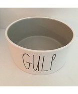 Rae Dunn Farmhouse Gulp Large Letter 6&quot; Ceramic Dog Water Bowl - £23.69 GBP
