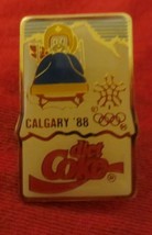 Diet Coke Calgary Blue Toboggan  88 Winter Olympic  Lapel Pin - $3.47