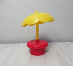 Fisher Price Little People red yellow patio table umbrella - £4.25 GBP