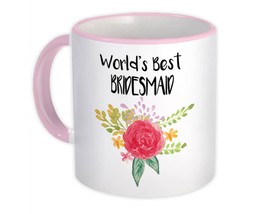 World&#39;s Best Bridesmaid : Gift Mug Wedding Bridal Party Cute Flower - £12.69 GBP