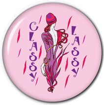 PURSE MIRROR W/ ORGANZA BAG RED HAT LADIES ARTWORK "CLASSY LASSY" 3 INCH - $7.99