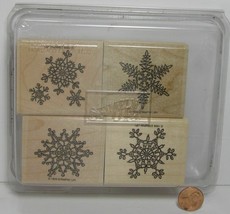 Rubber Stamp   Stampin&#39; Up! Four Lace Snowflakes Set 1998 2-1/4X2&quot;   BEB - £7.86 GBP