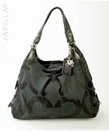Beautiful Large Black Coach Maggie Optic canvas shoulder bag Purse! - £103.71 GBP