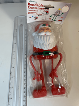 Vintage Christmas Candy Santa Container-Hartin 1990s NEW Plastic Bendable - £8.47 GBP