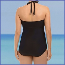 Black Sexy Big Girl Monokini Lace Up Open Sides One Piece Plus Size Swimsuit image 2